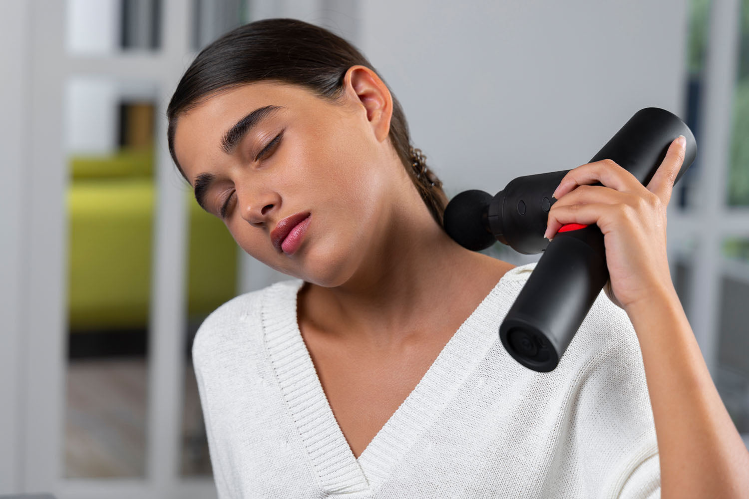 Self-Massage and Stress Reduction with Naked Body and Bath Oil